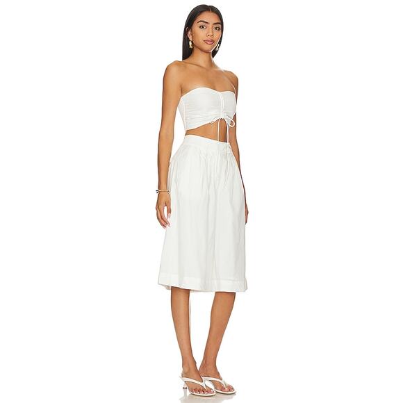 New FREE PEOPLE Minnie Short Set $148 SIZE 10 White Longline Shorts and Crop Top - Picture 4 of 5